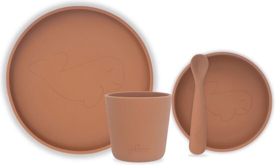 Jollein Siliconen Dinerset Caramel bruin, brown