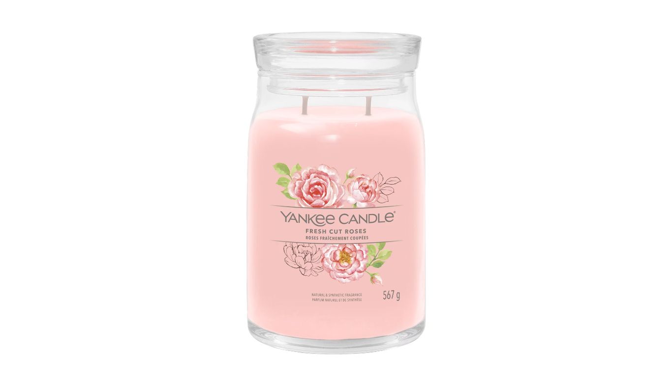 Yankee Candle Fresh Cut Roses Cylinder Candle - Pink - Floral Scent - 1 pc
