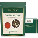 VAHDAM, Originele losse masala chai vanuit India | 50 kopjes, 3.53oz - Mengeling van zwarte thee, kaneel, kardemom, kruidnagel en zwarte peper | Eeuwenoud Indisch recept voor kruidige masalathee