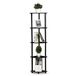 Furinno Hoekrek met 4 vakken, hout, donker walnoot, 29,46 x 29,46 x 146,56 cm