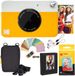 KODAK Printomatic instant camera (geel) pakket + zinkpapier (20 vellen) etui + fotoalbum + ophangframe + comfortabele halsband