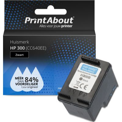 PrintAbout Huismerk HP 300 (CC640EE) Inktcartridge Zwart