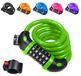 Antivol de vélo antivol à câble antivol à combinaison - 120 cm - 12 mm - 5 chiffres