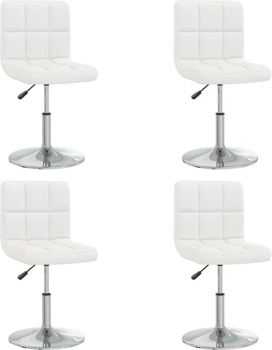 vidaXL Eetkamerstoelen 4 stuks Kunstleer Wit