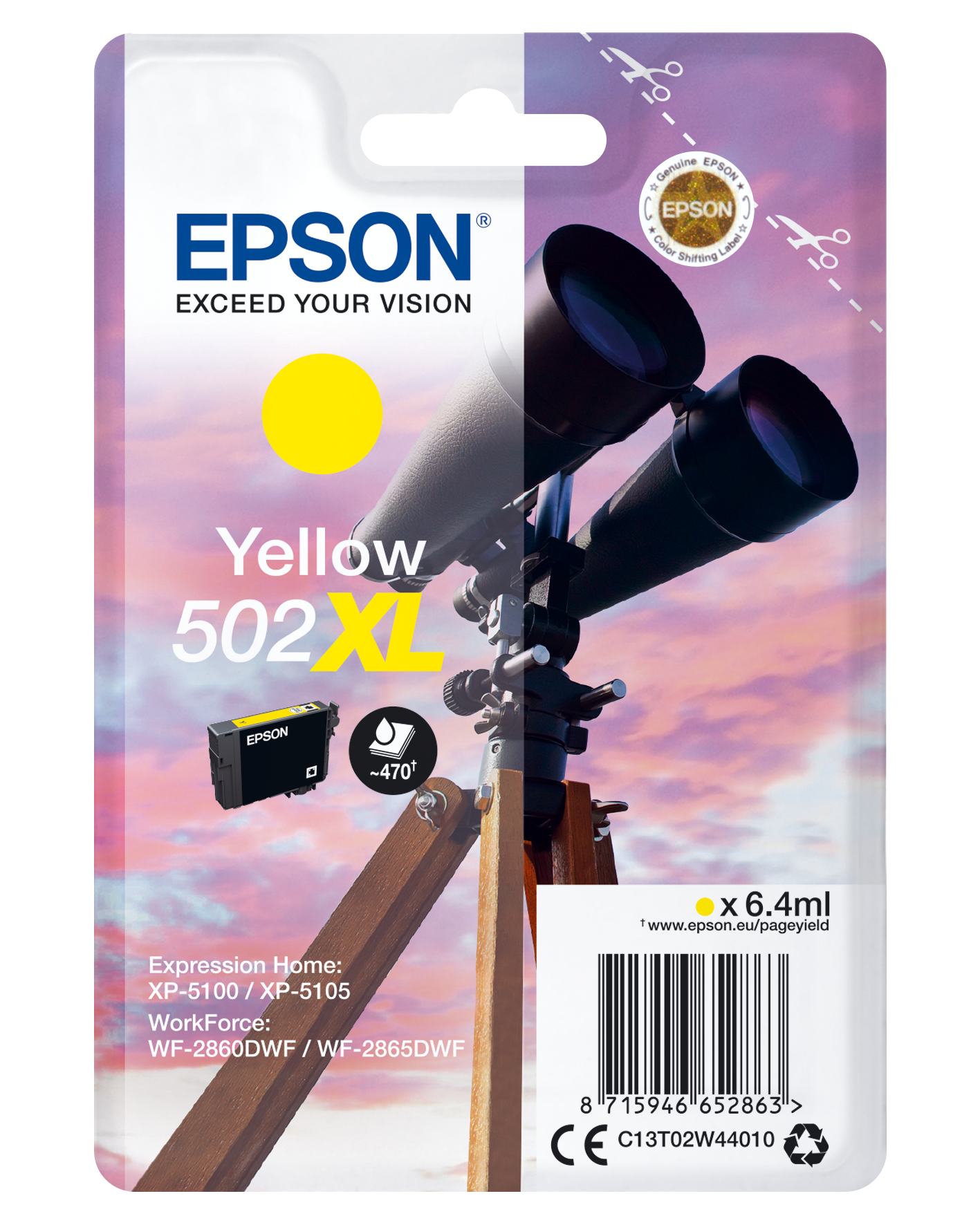 Epson Singlepack Yellow 502XL Ink single pack / geel