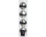 Decoris Kerstballen - 4 stuks - Zilver - 10 cm Diameter - Glas