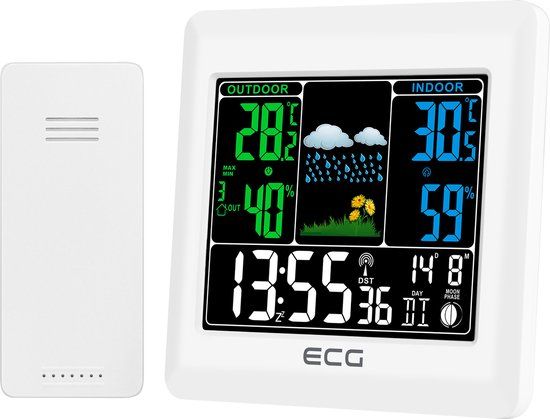 ECG MS 300 White - Weather Station - Indoor/Outdoor - White