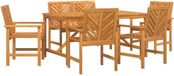 vidaXL Tuinset, 6 stuks, bruin, massief acaciahout