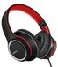 Casque filaire avec microphone - câble en nylon de 1,45 m - Pliable - Noir et rouge