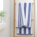 Bianca Blauwe omkeerbare streep jacquard 600gsm 100% katoen badhanddoeken assortiment - blauw