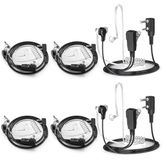 Kenwood oreillette avec tube acoustique - Type K Kenwood à 2 broches - Lot de 6 - Avec microphone PTT et clip de vêtement