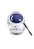 Airpods Pro hoofdtelefoonafdekking, cartoon, astronaut, beschermhoes, soft case met karabijnhaak, (blauw)