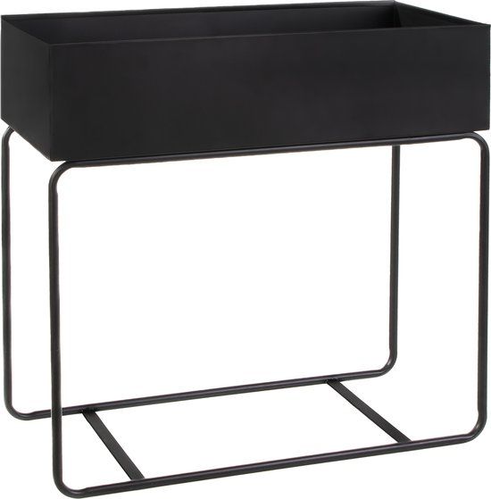 QUVIO Plantenstandaard - Zwart - 15 x 60 x 60 cm