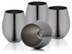 Inox Set de 4 Verres à vin sans pied pour extérieur