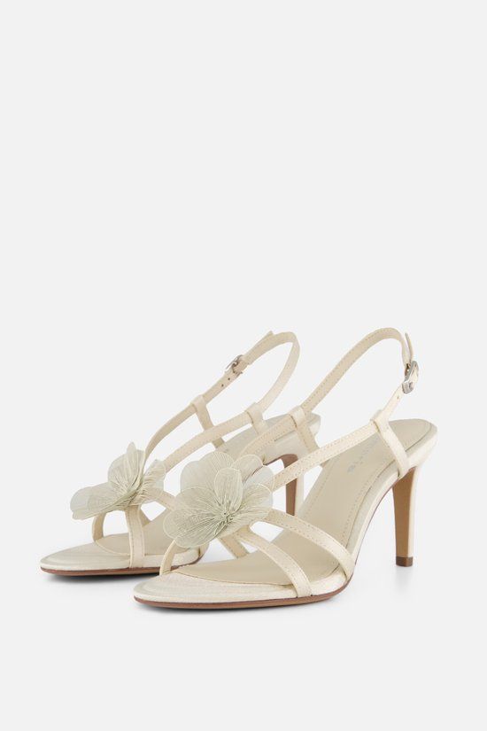 Tamaris Sandalen Met Hak wit Textiel - Maat 39