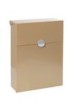 ARREGUI Tondo M E6735-SIL Brievenbus van gegalvaniseerd staal, maat M (DIN A4 Post), met uw huisnummer Gepersonaliseerde muurbrievenbus, met verborgen slot en beschermklep, goud met zilver