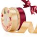 VynyQoo 2 Rollen 20mm Breed Satijnen Lint, Rood en Goud Satijnen Linten, 22M Éénzijdig Decoratie Linten, voor maken van Haarstrikken, Bruiloftsfeest, Verjaardag
