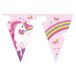 Wefiesta - Unicorn Rainbow Colors - Papieren vlaggenlijn 9 vlaggen