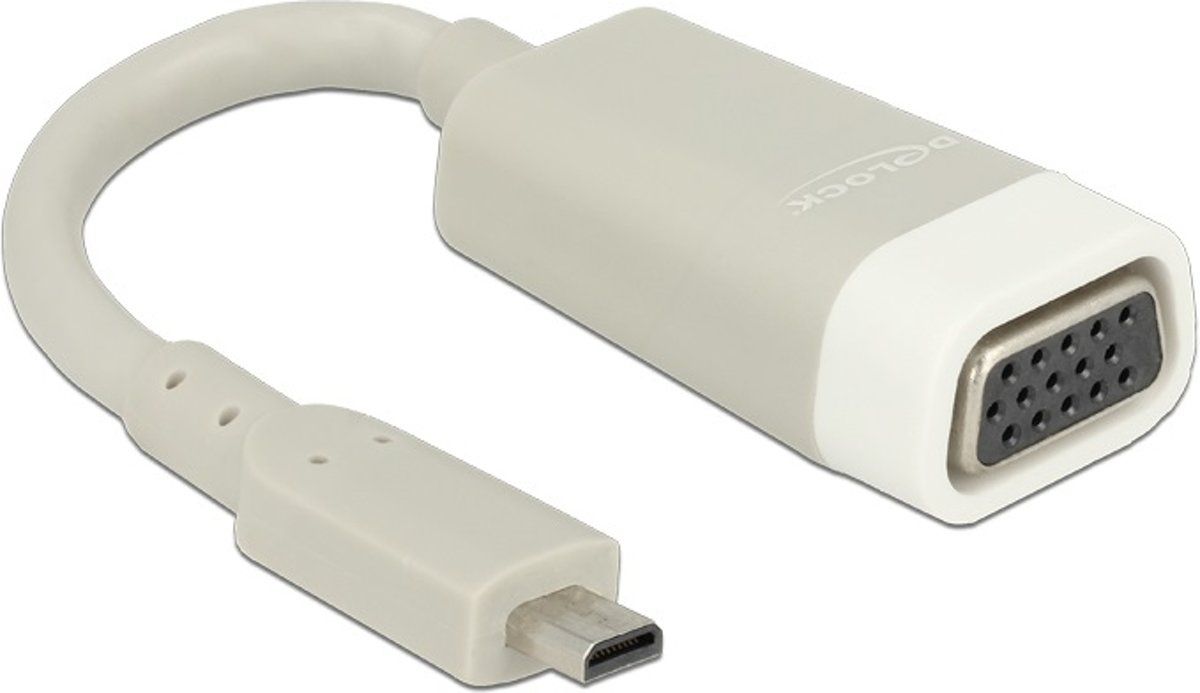 DeLOCK 65470 microHDMI VGA Wit kabeladapter/verloopstukje