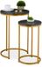 Merkloos Relaxdays bijzettafel - set van 2 - 2 groottes - marmerlook - metalen poten - zwart-goud