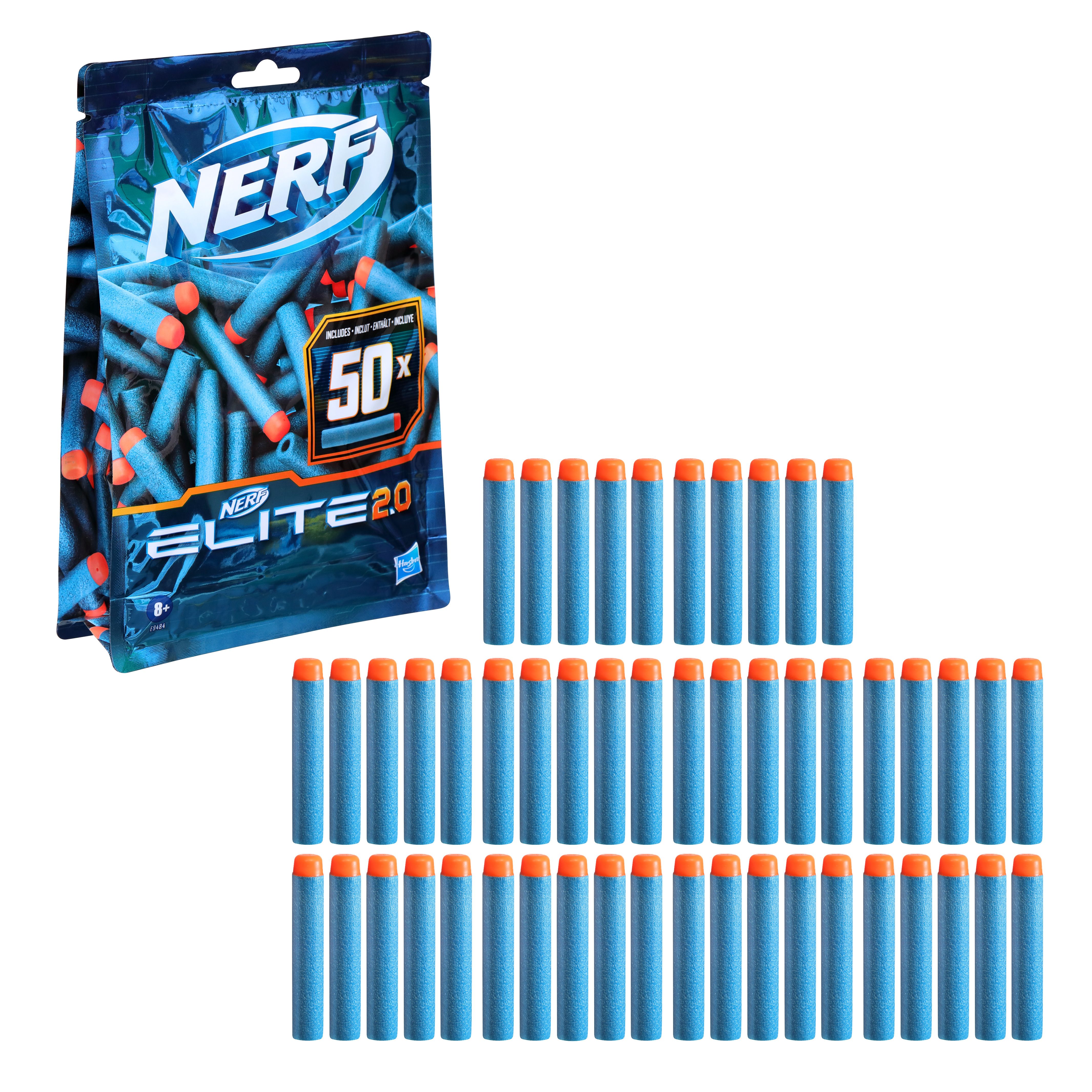 NERF Elite 2.0 Darts - 50 stuks - Blauw/Oranje - Vanaf 8 jaar
