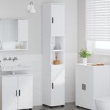 Prolenta Maison Exclusive Armoire de salle de bain exclusive - Blanche - 30 x 35 x 192 cm - Fabriquée en panneaux de particules et métal