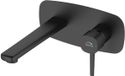 Laveo BADLAND Wastafelmengkraan, inbouw, zwart + click-clack mechanisme. Mengkraan voor badkamer