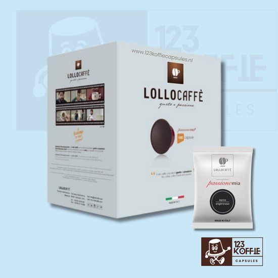 Lollo Caffè Nero Espresso Cups voor Lavazza A Modo Mio (100 cups)