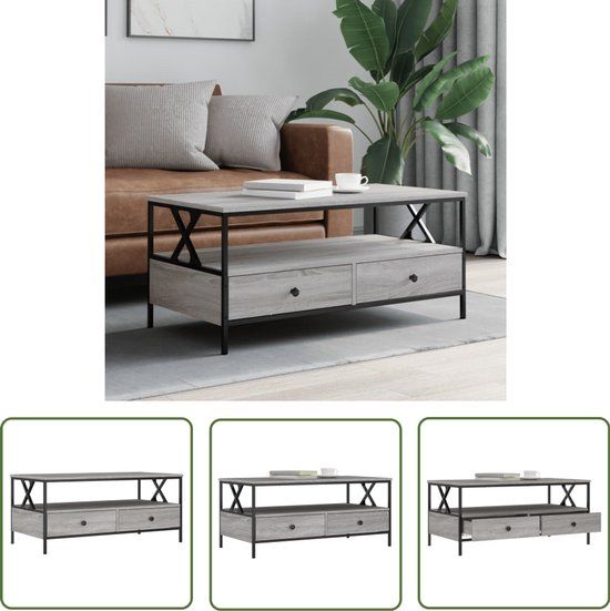 vidaXL Salontafel - Grijs Sonoma Eiken - 100x51x45 cm