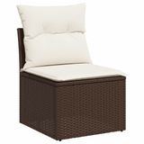 VidaXL 3221662 Tuinbank Rotan, Staal, Crème