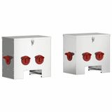 vidaXL Kippenvoerbak 2 zilver 40,5 x 25 x 38 cm 20 kg