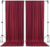 AK TRADING CO. 10ft x 10ft Polyester Achtergrond Gordijnen Gordijnen Panelen met Rod Zakken - Huwelijksceremonie Party Thuis Raamdecoraties - Bordeaux