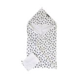 Childhome Jersey Badcape + Washand Leopard - 80x80cm - Katoen - Bonte kleuren