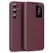 Samsung Étui à rabat Smart Clear View avec fente pour carte pour Galaxy S24+ - Vin Rouge