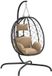 vidaXL Fauteuil suspendu en forme d'œuf avec coussin taupe poly rotin et acier