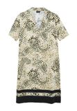 s.Oliver Jurk met lange mouw, V-hals en dierenprint in de kleur mint