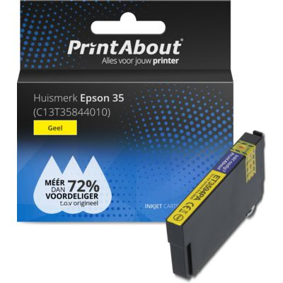 PrintAbout Huismerk Epson 35 (C13T35844010) Inktcartridge Geel