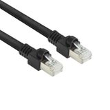 ACT Zwart 0,5 meter S/FTP CAT7 PUR flex patchkabel snagless met RJ45 connectoren (CAT6A compliant) FB8500