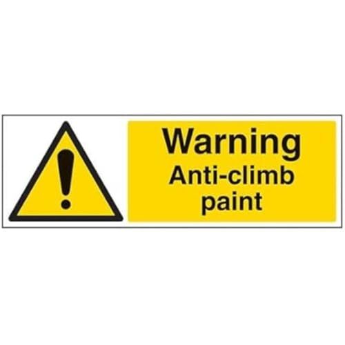 V Safety VSafety 63023BJ-R "waarschuwing tegen klimverf" waarschuwing algemeen teken, stijf kunststof, landschap, 450 mm x 150 mm, zwart/geel