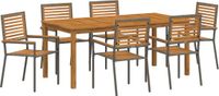 vidaXL Tuinset 7-delig Grijs Massief Acacia Hout