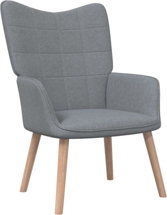 vidaXL Relaxstoel stof lichtgrijs