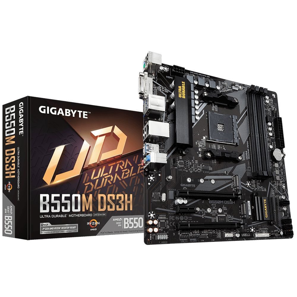 Gigabyte B550M DS3H - Micro ATX Moederbord - Socket AM4