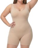 Shapetape Corrigerende Body Dames met Short en Brede Bandjes - Maat XL - Beige
