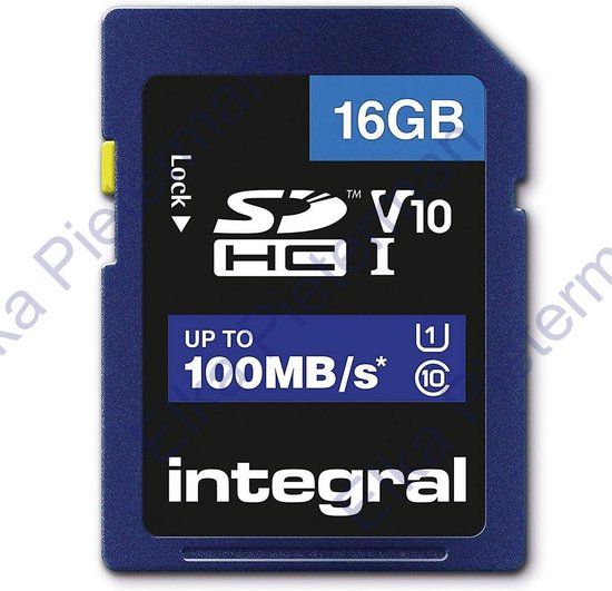 Integral 16GB SDHC V10 UHS-I - 100MB/s - Class 10