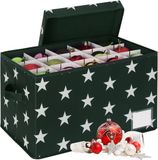 Merkloos Relaxdays Kerstballen opbergbox - voor 30 ballen - groen