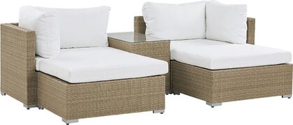 Beliani Loungeset wicker lichtbruin NOTO