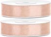 Satijn lint 2x hobby/decoratie perzik roze sierlinten 1,2 cm x 25 meter