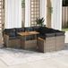 Maison Exclusive - Ensemble de jardin, 9 pièces, avec coussins, gris, en polyrotin et bois d'acacia