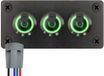 ProRide Interrupteur à bascule en métal 12-24V OFF-ON - Panneau d'encastrement triple - 16mm - Indicateur LED Vert