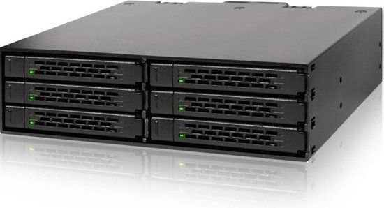 Icy Dock MB996SP-6SB disk array 0 TB Zwart